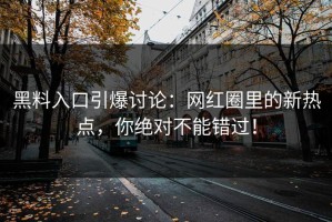 黑料入口引爆讨论：网红圈里的新热点，你绝对不能错过！
