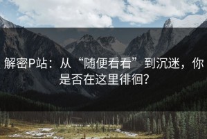 解密P站：从“随便看看”到沉迷，你是否在这里徘徊？