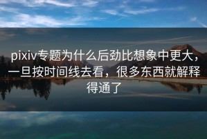 pixiv专题为什么后劲比想象中更大，一旦按时间线去看，很多东西就解释得通了