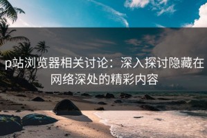 p站浏览器相关讨论：深入探讨隐藏在网络深处的精彩内容