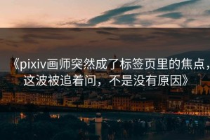 《pixiv画师突然成了标签页里的焦点，这波被追着问，不是没有原因》
